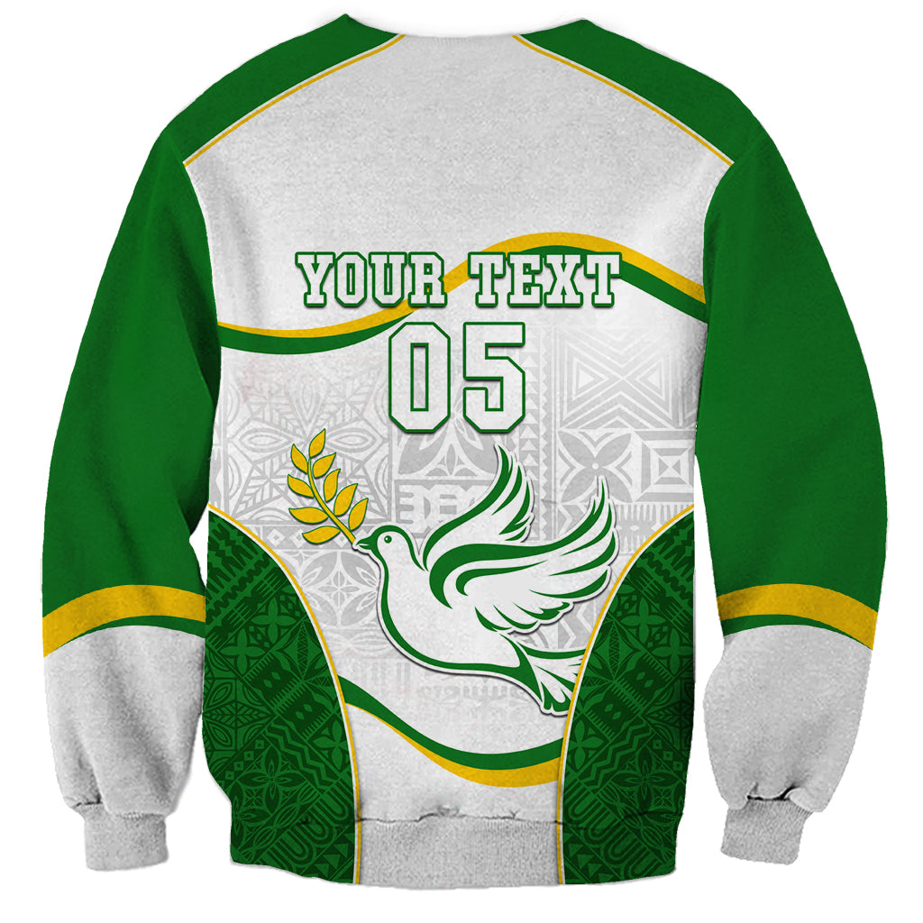 Custom Tailevu Rugby Sweatshirt Fiji Tapa Pattern LT05 - Polynesian Pride