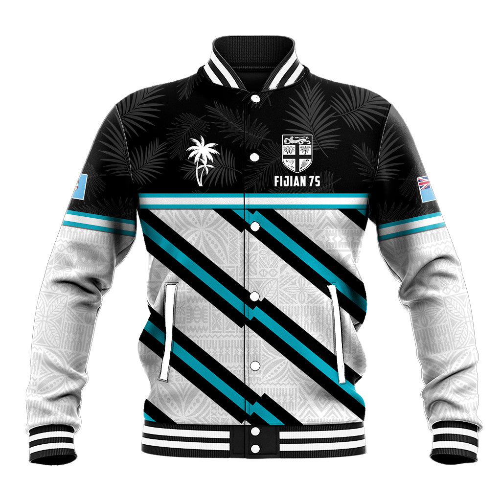 Custom Fiji Rugby Baseball Jacket Fijian 7s With Tapa Pattern LT05 Unisex White - Polynesian Pride