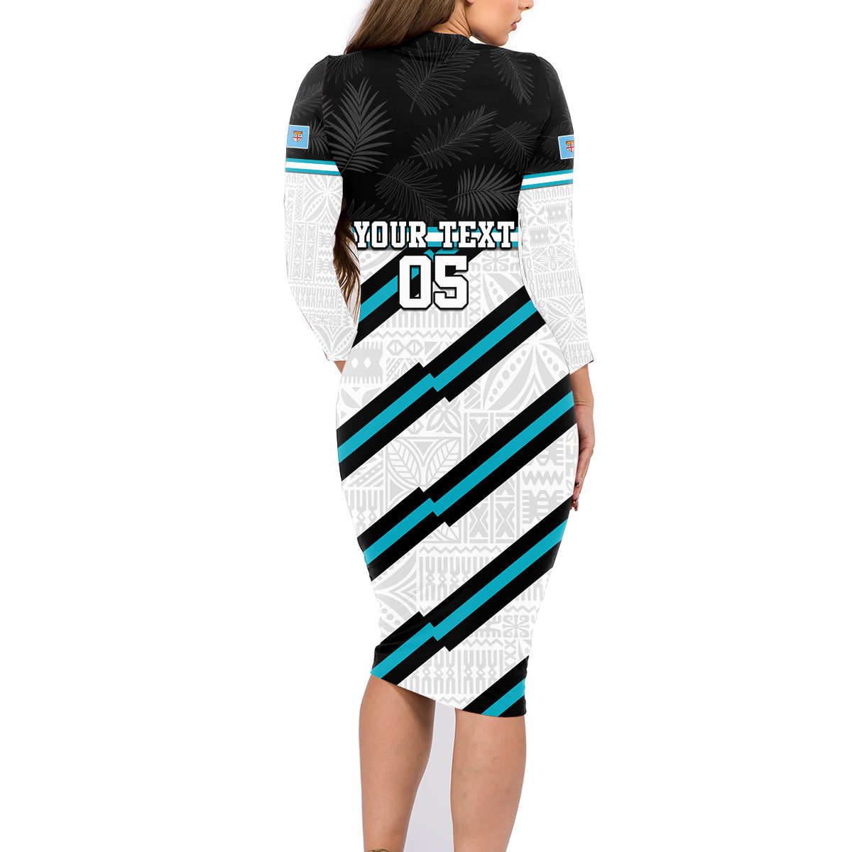 Custom Fiji Rugby Family Matching Long Sleeve Bodycon Dress and Hawaiian Shirt Fijian 7s With Tapa Pattern LT05 - Polynesian Pride