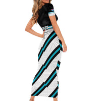 Custom Fiji Rugby Short Sleeve Bodycon Dress Fijian 7s With Tapa Pattern LT05 - Polynesian Pride