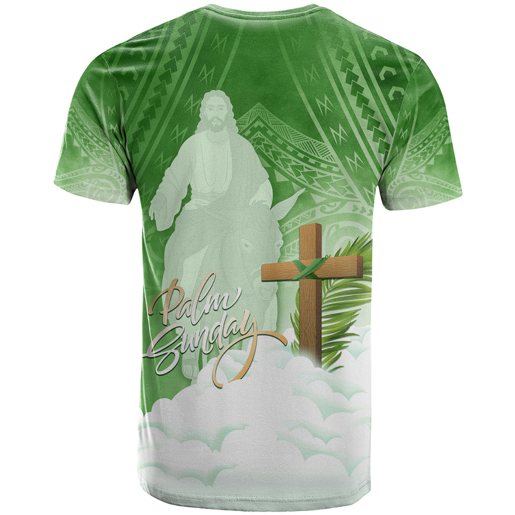 Happy Palm Sunday T Shirt With Polynesian Pattern LT05 - Polynesian Pride