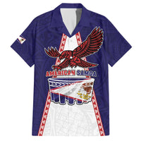Personalised American Samoa Flag Day Family Matching Off The Shoulder Long Sleeve Dress and Hawaiian Shirt Flag Style