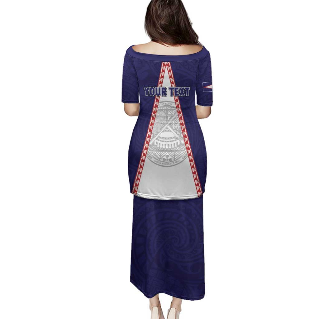 Personalised American Samoa Flag Day Family Matching Puletasi and Hawaiian Shirt Flag Style