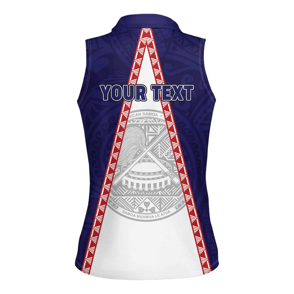 Personalised American Samoa Flag Day Women Sleeveless Polo Shirt Flag Style