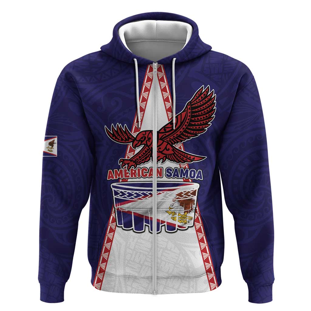 Personalised American Samoa Flag Day Zip Hoodie Flag Style