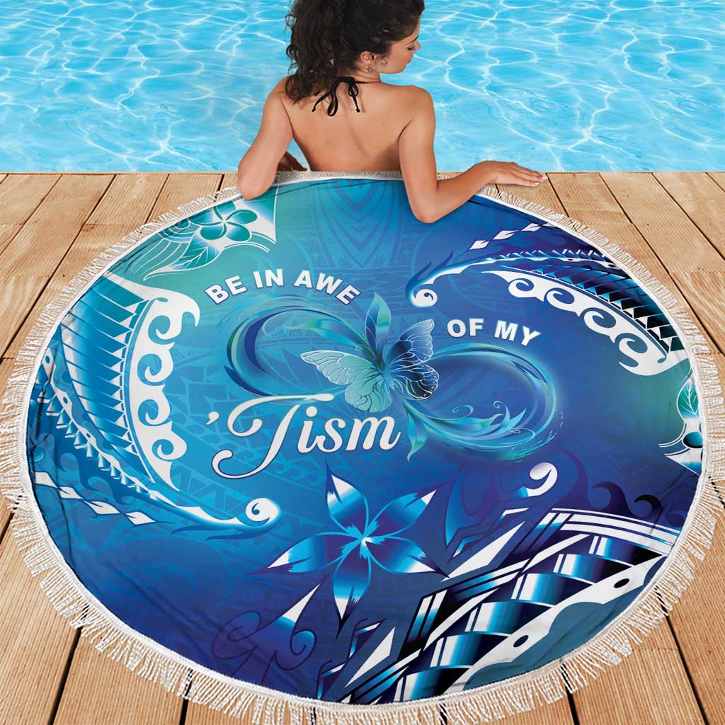Polynesia Autism Awareness Beach Blanket Be In Awe Of My 'Tism LT05 - Polynesian Pride