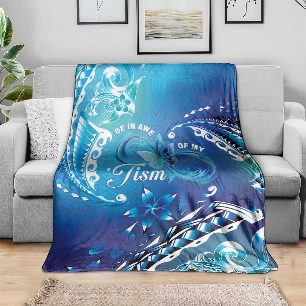 Polynesia Autism Awareness Blanket Be In Awe Of My 'Tism LT05 - Polynesian Pride
