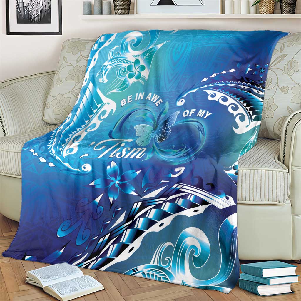 Polynesia Autism Awareness Blanket Be In Awe Of My 'Tism LT05 - Polynesian Pride