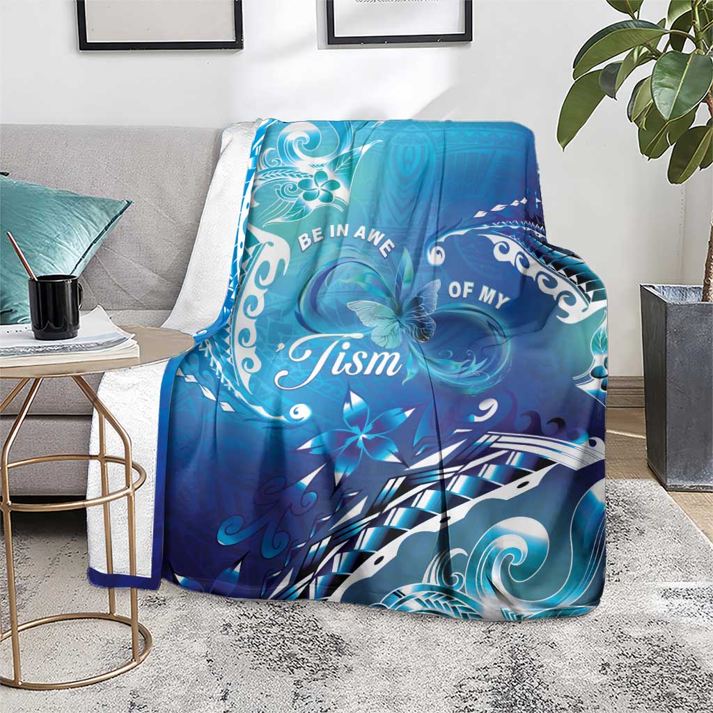 Polynesia Autism Awareness Blanket Be In Awe Of My 'Tism LT05 - Polynesian Pride