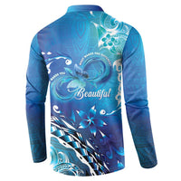 Polynesia Autism Awareness Button Sweatshirt Be In Awe Of My 'Tism LT05 - Polynesian Pride