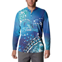 Polynesia Autism Awareness Button Sweatshirt Be In Awe Of My 'Tism LT05 - Polynesian Pride
