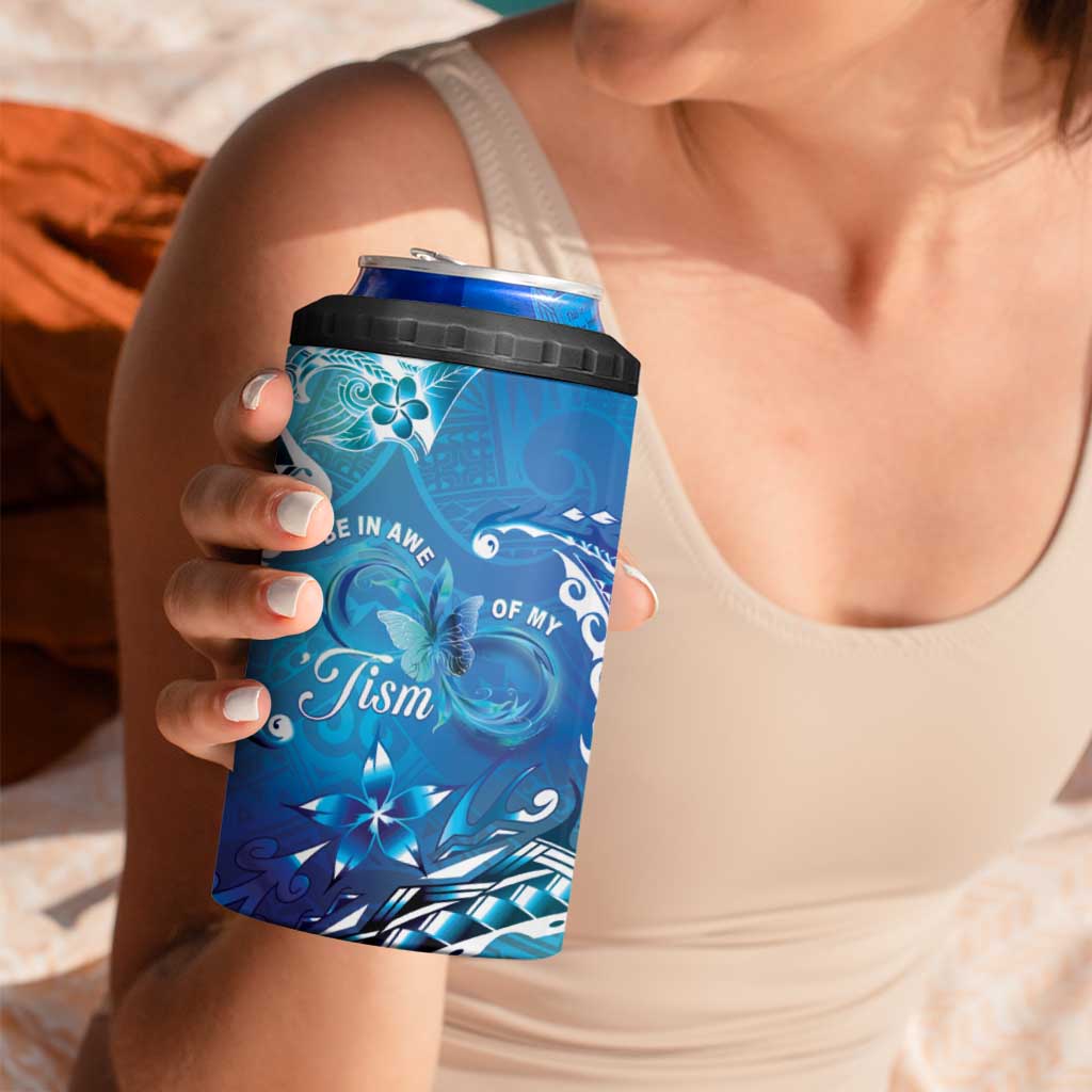 Polynesia Autism Awareness 4 in 1 Can Cooler Tumbler Be In Awe Of My 'Tism LT05 - Polynesian Pride