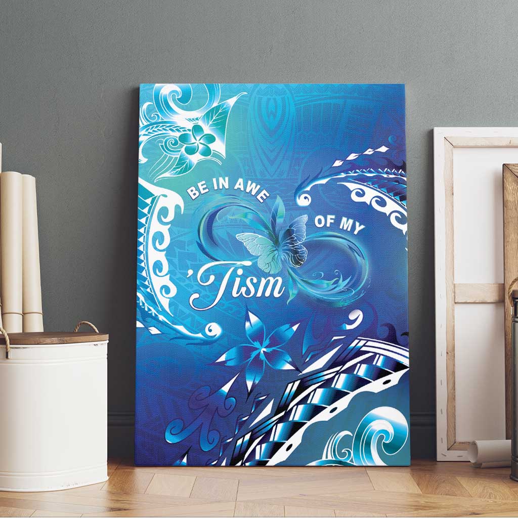 Polynesia Autism Awareness Canvas Wall Art Be In Awe Of My 'Tism LT05 - Polynesian Pride
