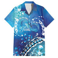 Polynesia Autism Awareness Hawaiian Shirt Be In Awe Of My 'Tism LT05 Blue - Polynesian Pride