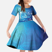 Polynesia Autism Awareness Kid Short Sleeve Dress Be In Awe Of My 'Tism