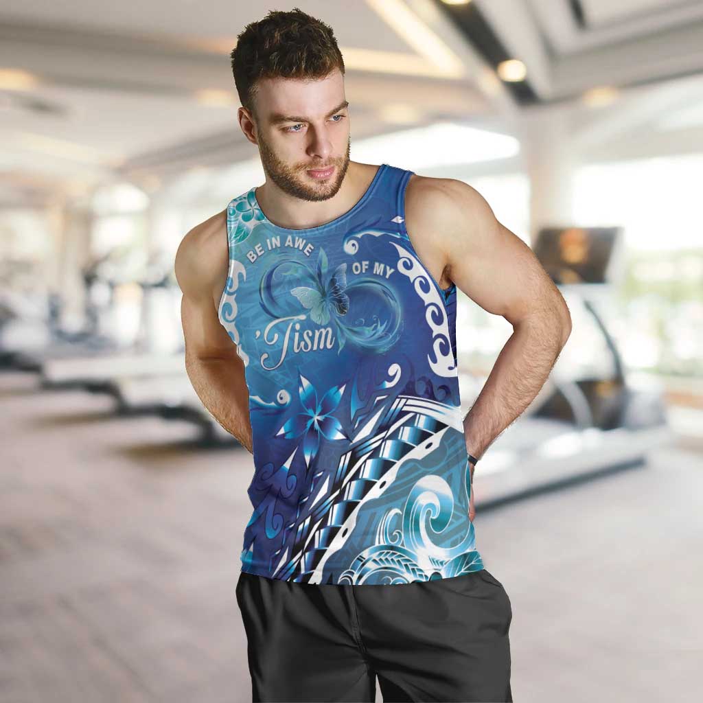 Polynesia Autism Awareness Men Tank Top Be In Awe Of My 'Tism LT05 Blue - Polynesian Pride