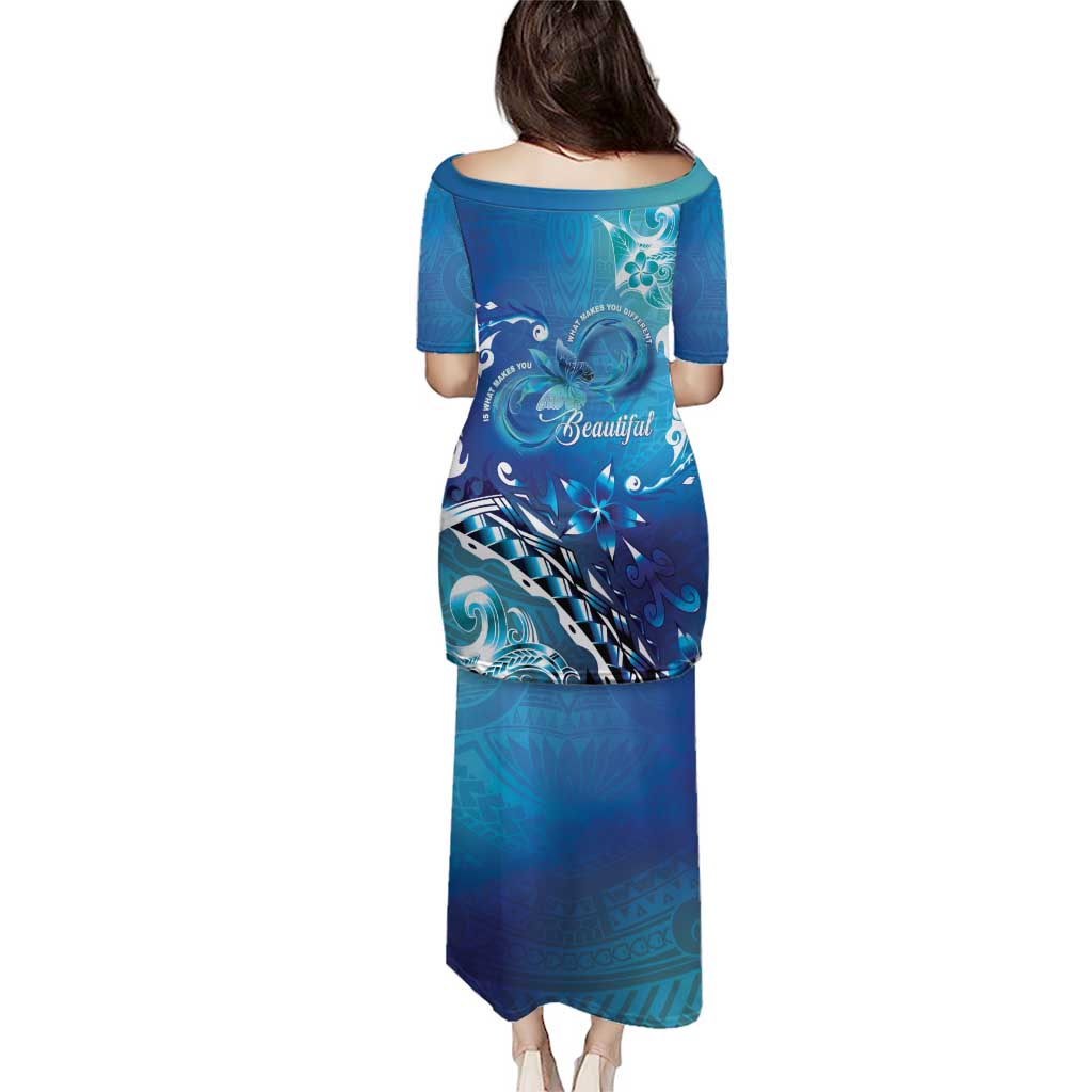 Polynesia Autism Awareness Puletasi Be In Awe Of My 'Tism LT05 - Polynesian Pride