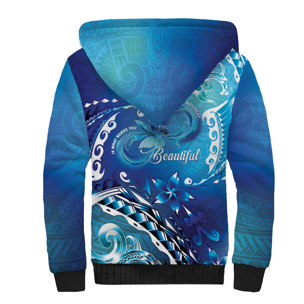 Polynesia Autism Awareness Sherpa Hoodie Be In Awe Of My 'Tism LT05 - Polynesian Pride