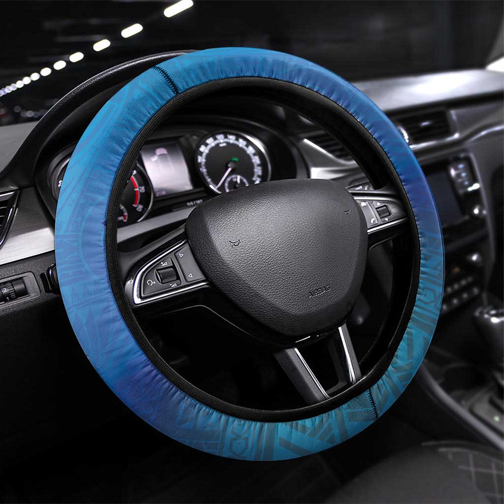 Polynesia Autism Awareness Steering Wheel Cover Be In Awe Of My 'Tism LT05 Universal Fit Blue - Polynesian Pride