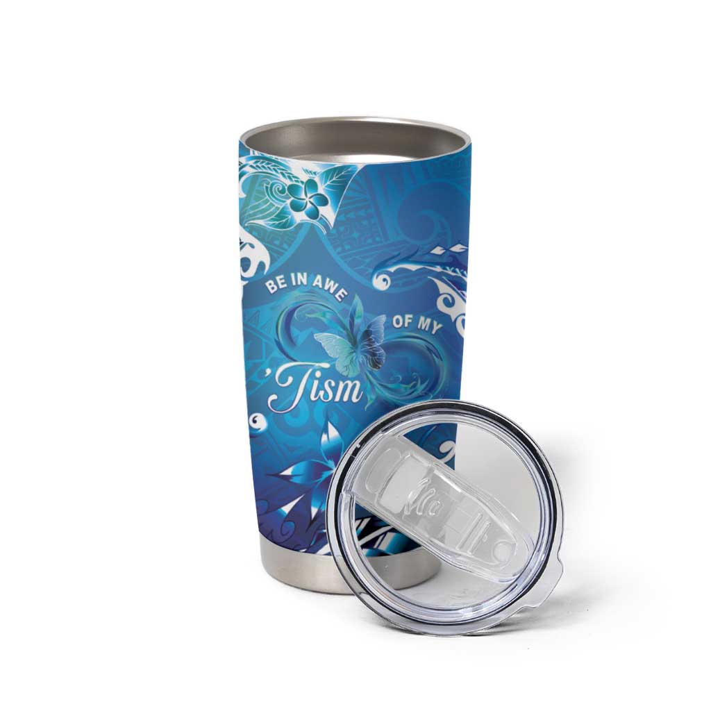 Polynesia Autism Awareness Tumbler Cup Be In Awe Of My 'Tism LT05 - Polynesian Pride