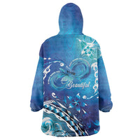 Polynesia Autism Awareness Wearable Blanket Hoodie Be In Awe Of My 'Tism LT05 - Polynesian Pride
