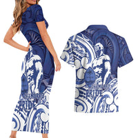 Guam Chief Kepuha Couples Matching Short Sleeve Bodycon Dress and Hawaiian Shirt Chamorro Pride