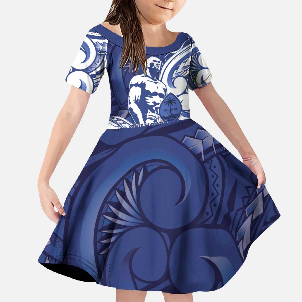 Guam Chief Kepuha Family Matching Off Shoulder Maxi Dress and Hawaiian Shirt Chamorro Pride