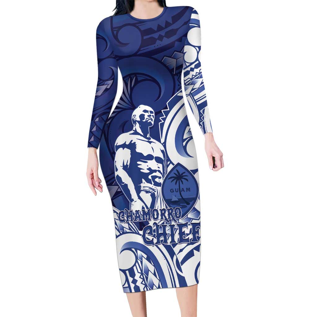 Guam Chief Kepuha Long Sleeve Bodycon Dress Chamorro Pride