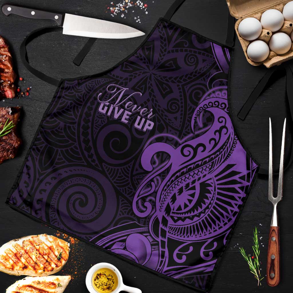 Lupus Warrior Apron Never Give Up Polynesian Style LT05 Purple - Polynesian Pride