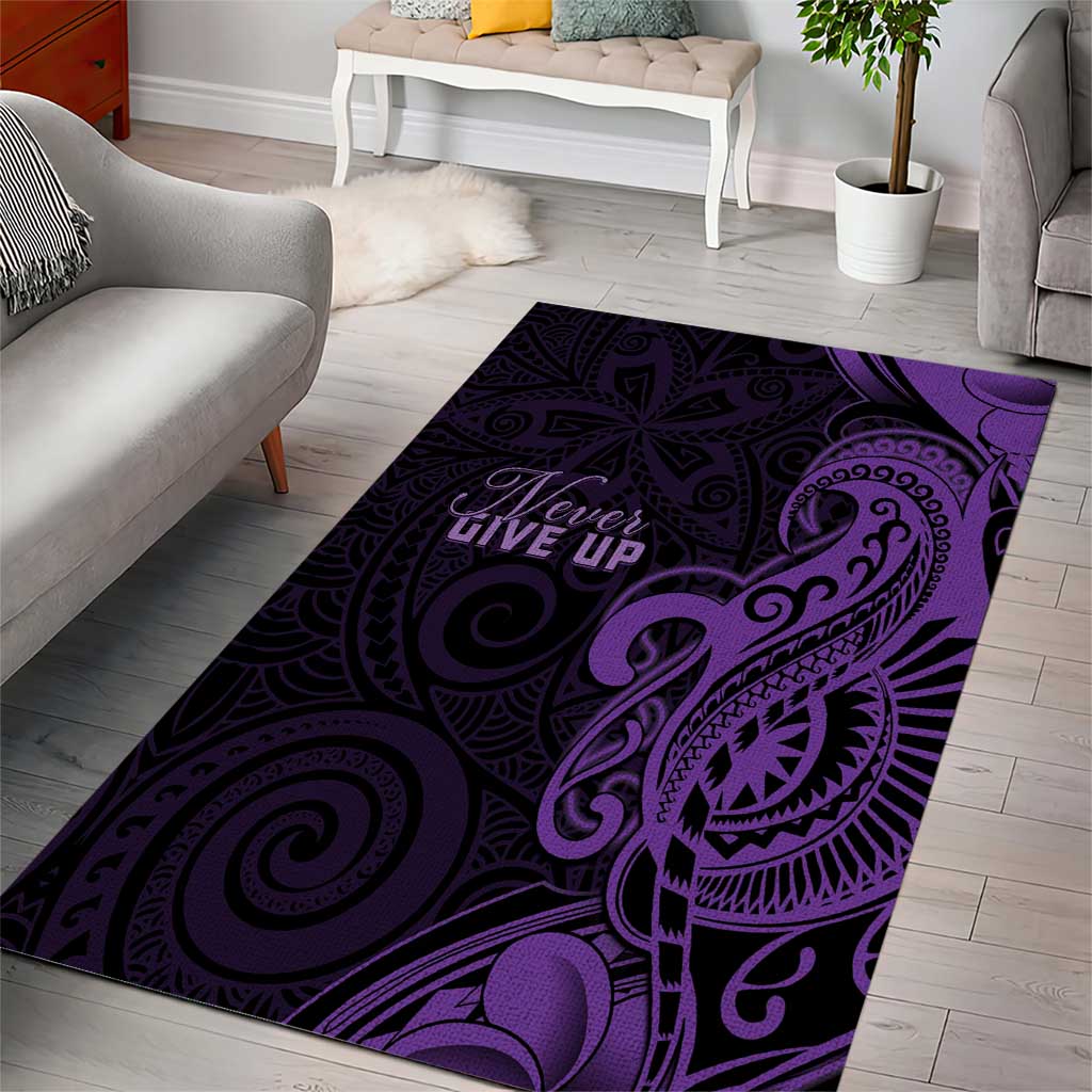 Lupus Warrior Area Rug Never Give Up Polynesian Style LT05 - Polynesian Pride