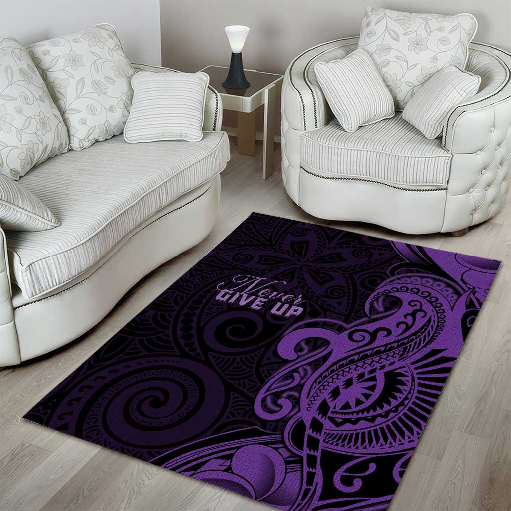 Lupus Warrior Area Rug Never Give Up Polynesian Style LT05 - Polynesian Pride