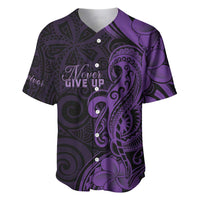 Personalised Lupus Warrior Baseball Jersey Never Give Up Polynesian Style LT05 Purple - Polynesian Pride