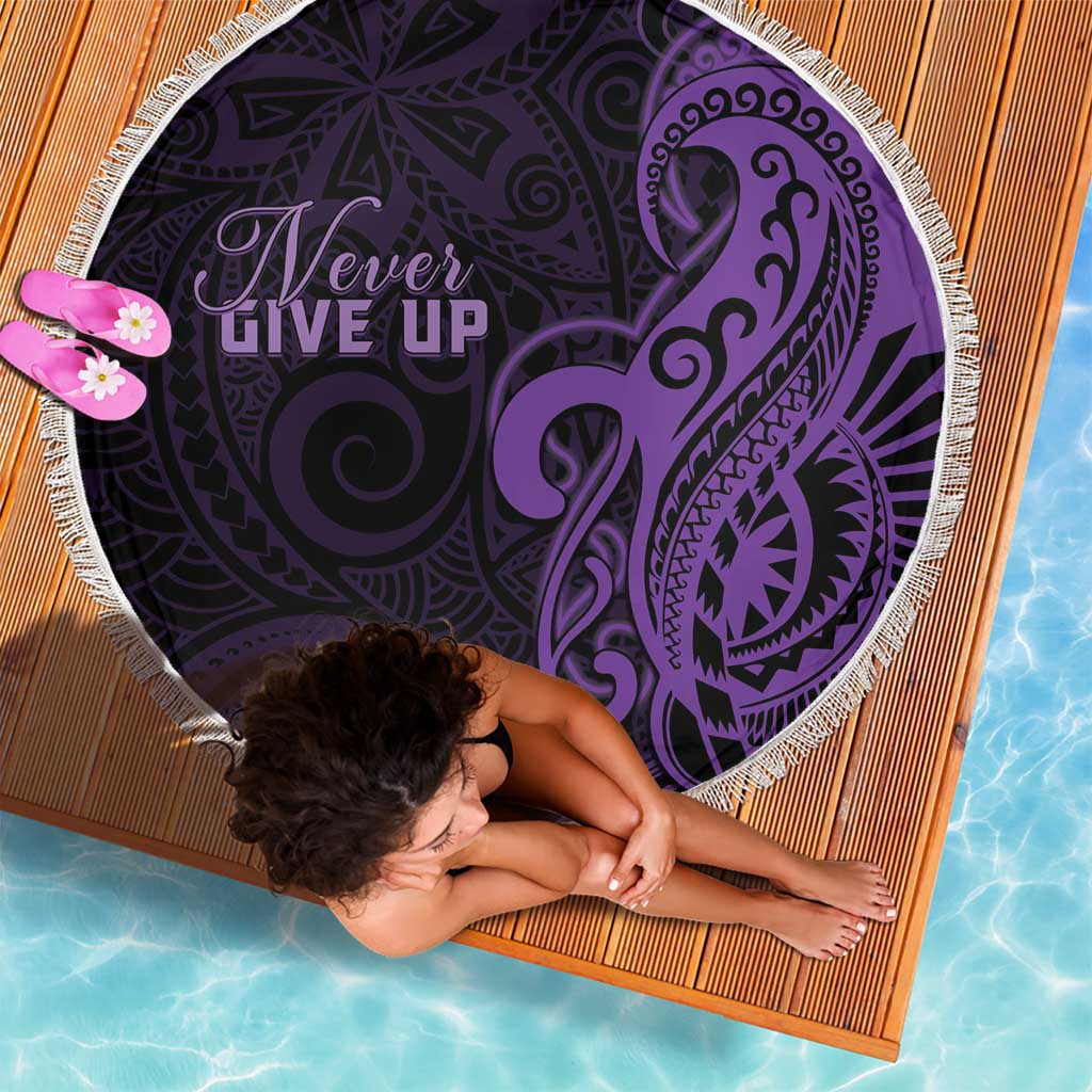 Lupus Warrior Beach Blanket Never Give Up Polynesian Style LT05 - Polynesian Pride