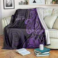 Lupus Warrior Blanket Never Give Up Polynesian Style LT05 Purple - Polynesian Pride