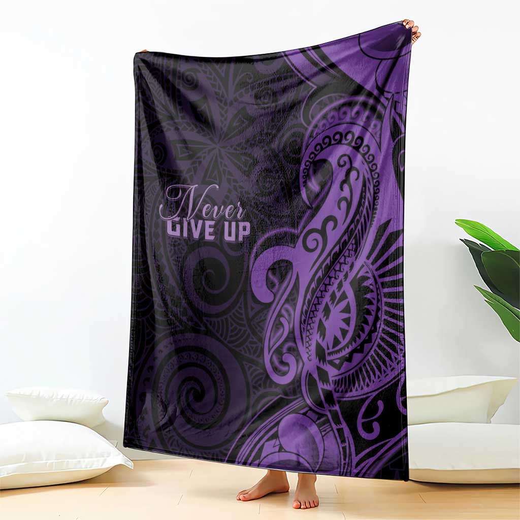 Lupus Warrior Blanket Never Give Up Polynesian Style LT05 - Polynesian Pride