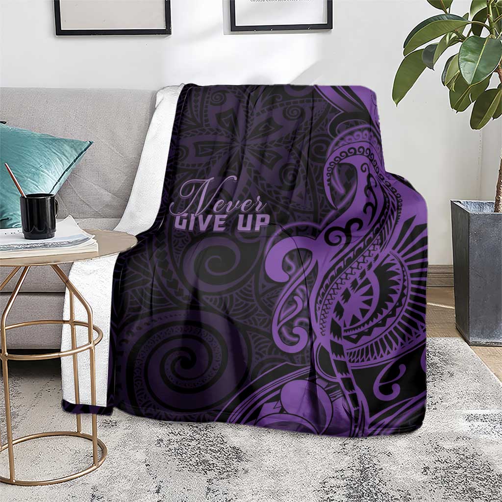 Lupus Warrior Blanket Never Give Up Polynesian Style LT05 - Polynesian Pride