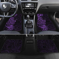 Personalised Lupus Warrior Car Mats Never Give Up Polynesian Style LT05 Set 4pcs Purple - Polynesian Pride