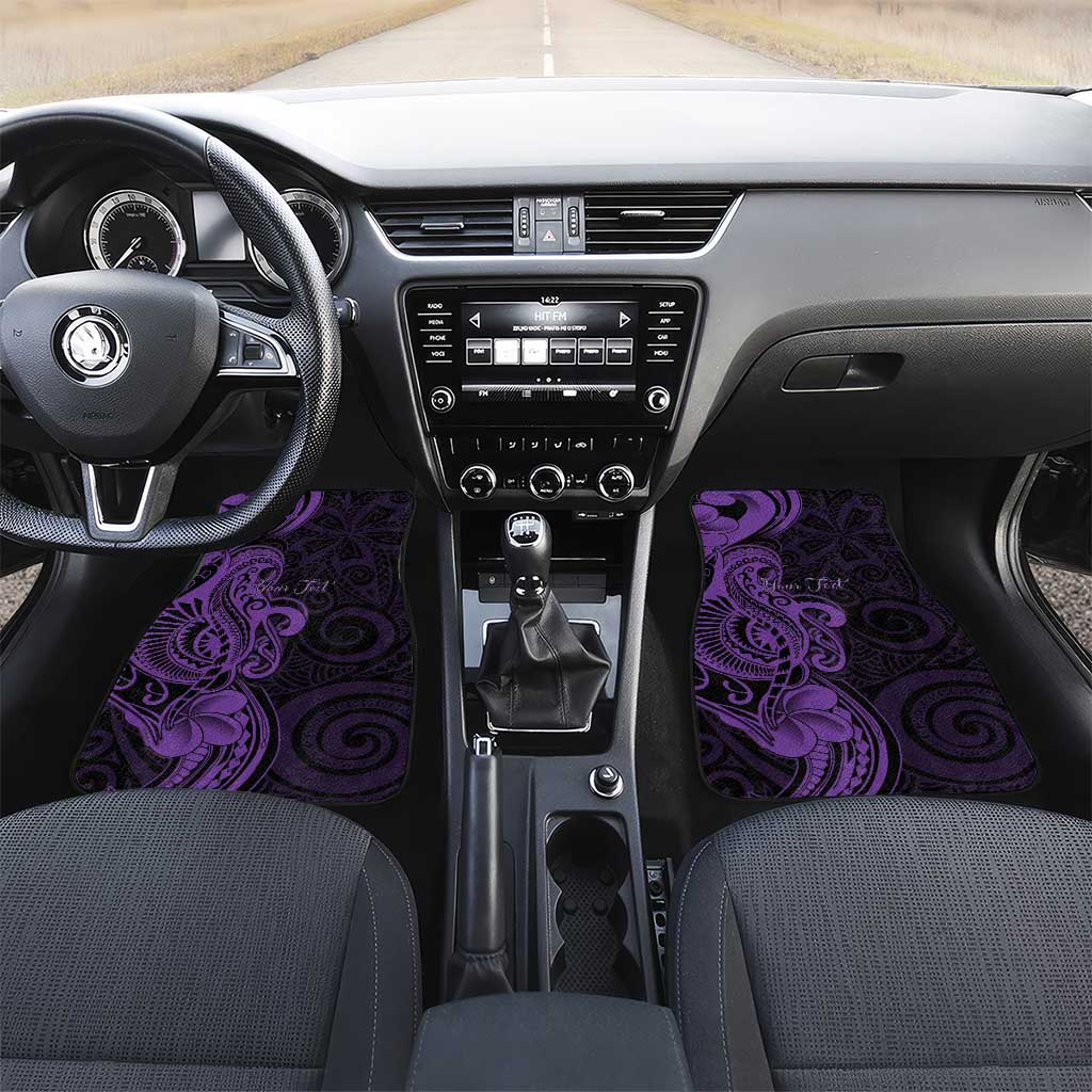 Personalised Lupus Warrior Car Mats Never Give Up Polynesian Style LT05 Set 2pcs - Front Purple - Polynesian Pride
