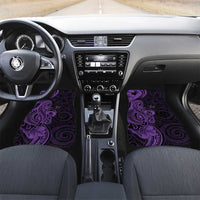 Personalised Lupus Warrior Car Mats Never Give Up Polynesian Style LT05 Set 2pcs - Front Purple - Polynesian Pride