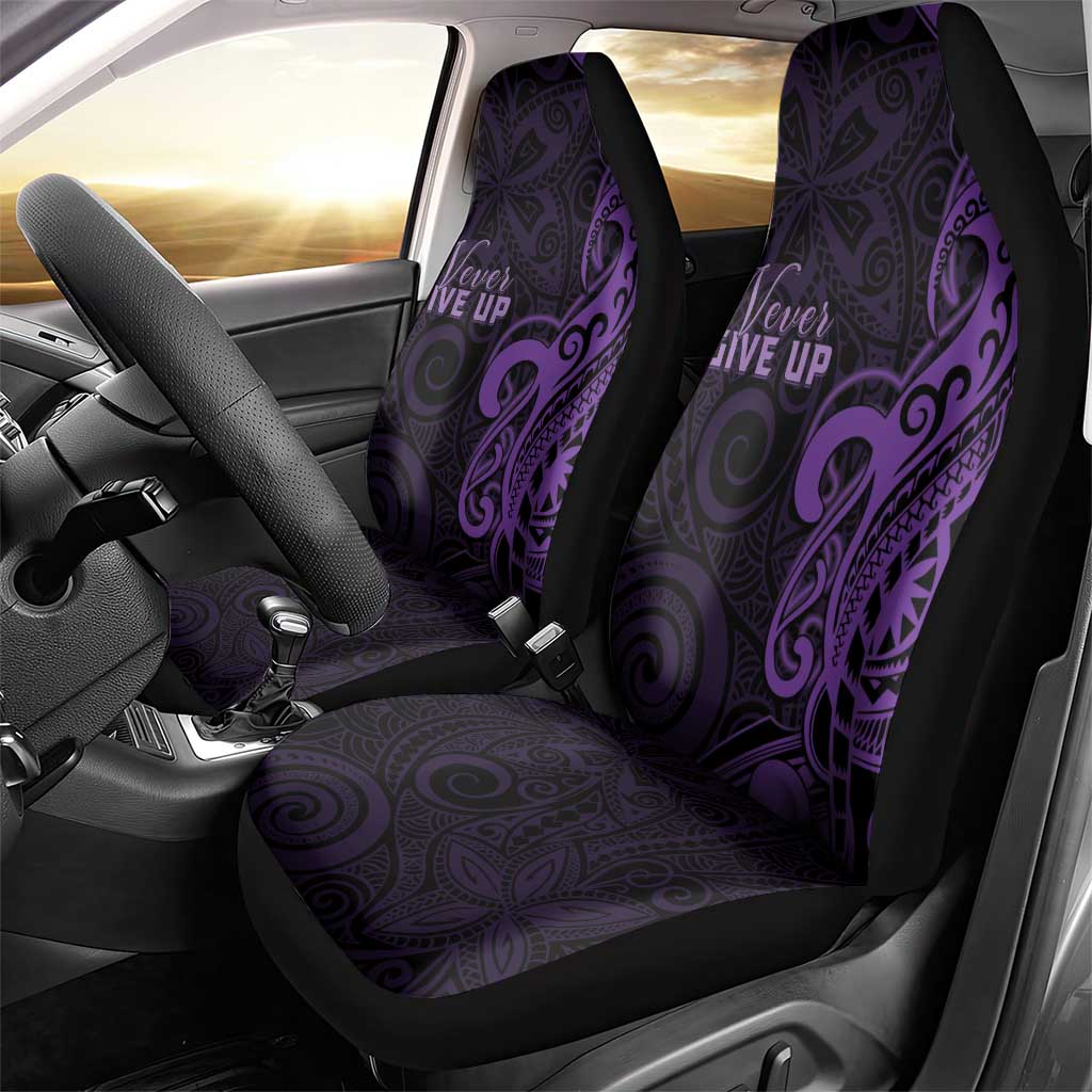 Lupus Warrior Car Seat Cover Never Give Up Polynesian Style LT05 - Polynesian Pride