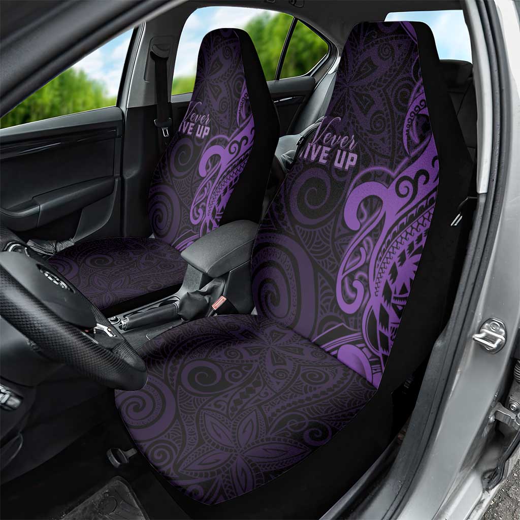 Lupus Warrior Car Seat Cover Never Give Up Polynesian Style LT05 - Polynesian Pride