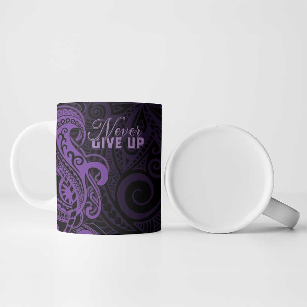 Personalised Lupus Warrior Ceramic Mug Never Give Up Polynesian Style LT05 - Polynesian Pride