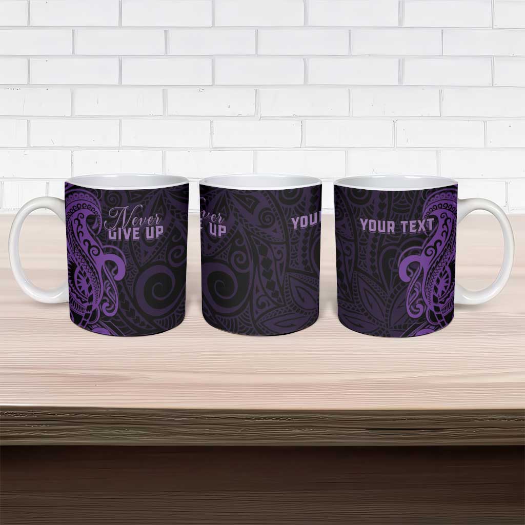 Personalised Lupus Warrior Ceramic Mug Never Give Up Polynesian Style LT05 - Polynesian Pride