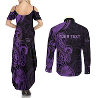 Personalised Lupus Warrior Couples Matching Summer Maxi Dress and Long Sleeve Button Shirt Never Give Up Polynesian Style LT05 - Polynesian Pride