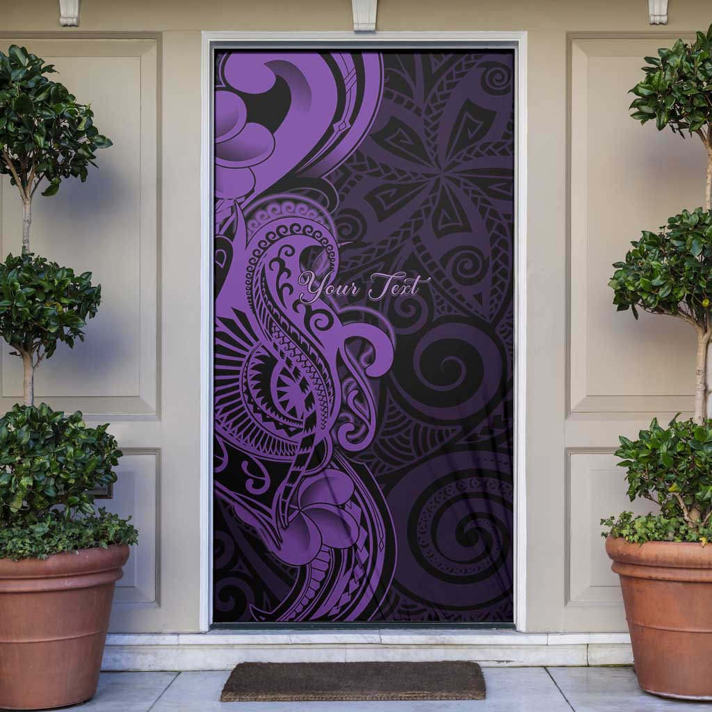 Personalised Lupus Warrior Door Cover Never Give Up Polynesian Style LT05 Purple - Polynesian Pride