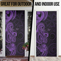 Personalised Lupus Warrior Door Cover Never Give Up Polynesian Style LT05 - Polynesian Pride