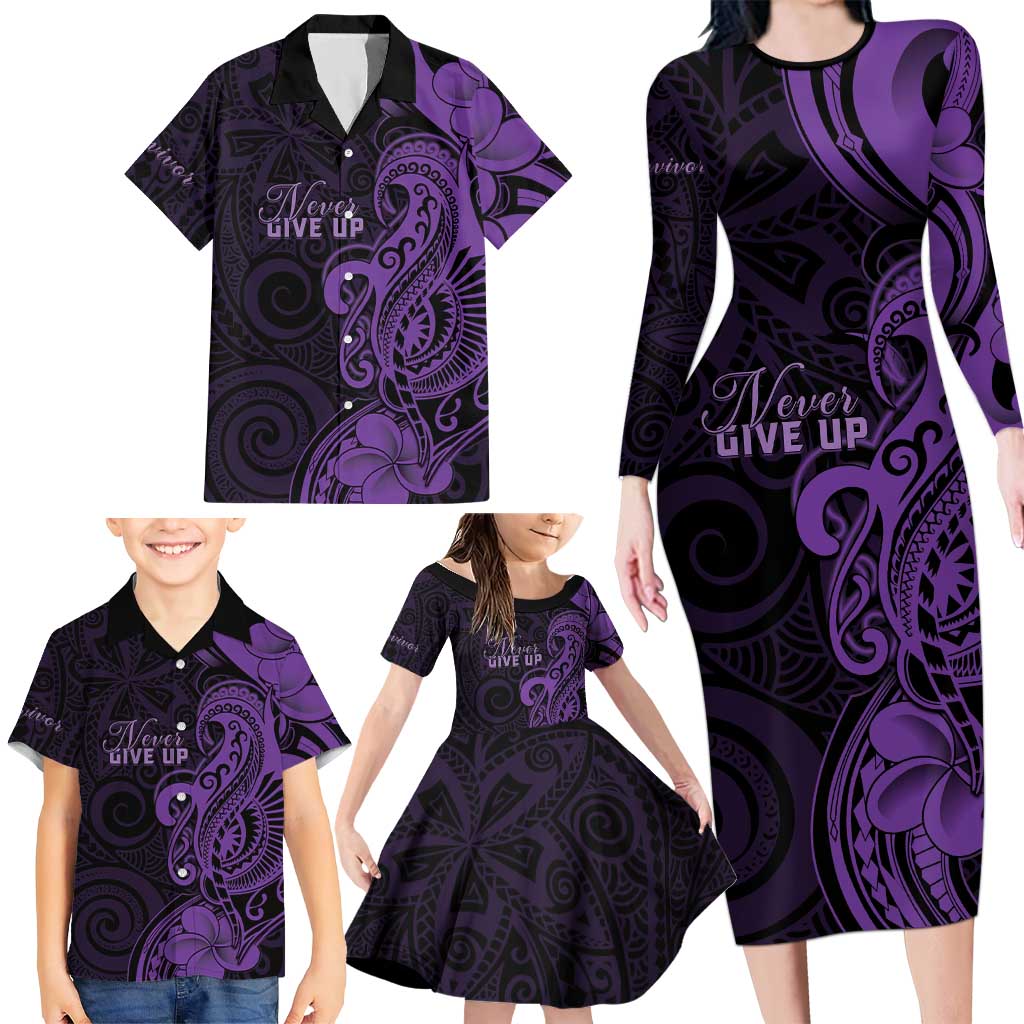 Personalised Lupus Warrior Family Matching Long Sleeve Bodycon Dress and Hawaiian Shirt Never Give Up Polynesian Style LT05 - Polynesian Pride