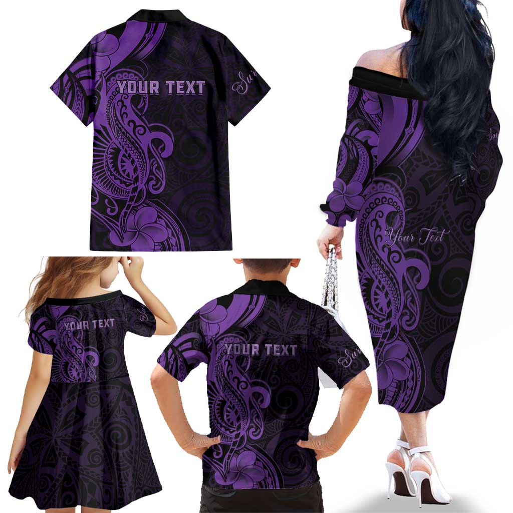 Personalised Lupus Warrior Family Matching Off The Shoulder Long Sleeve Dress and Hawaiian Shirt Never Give Up Polynesian Style
