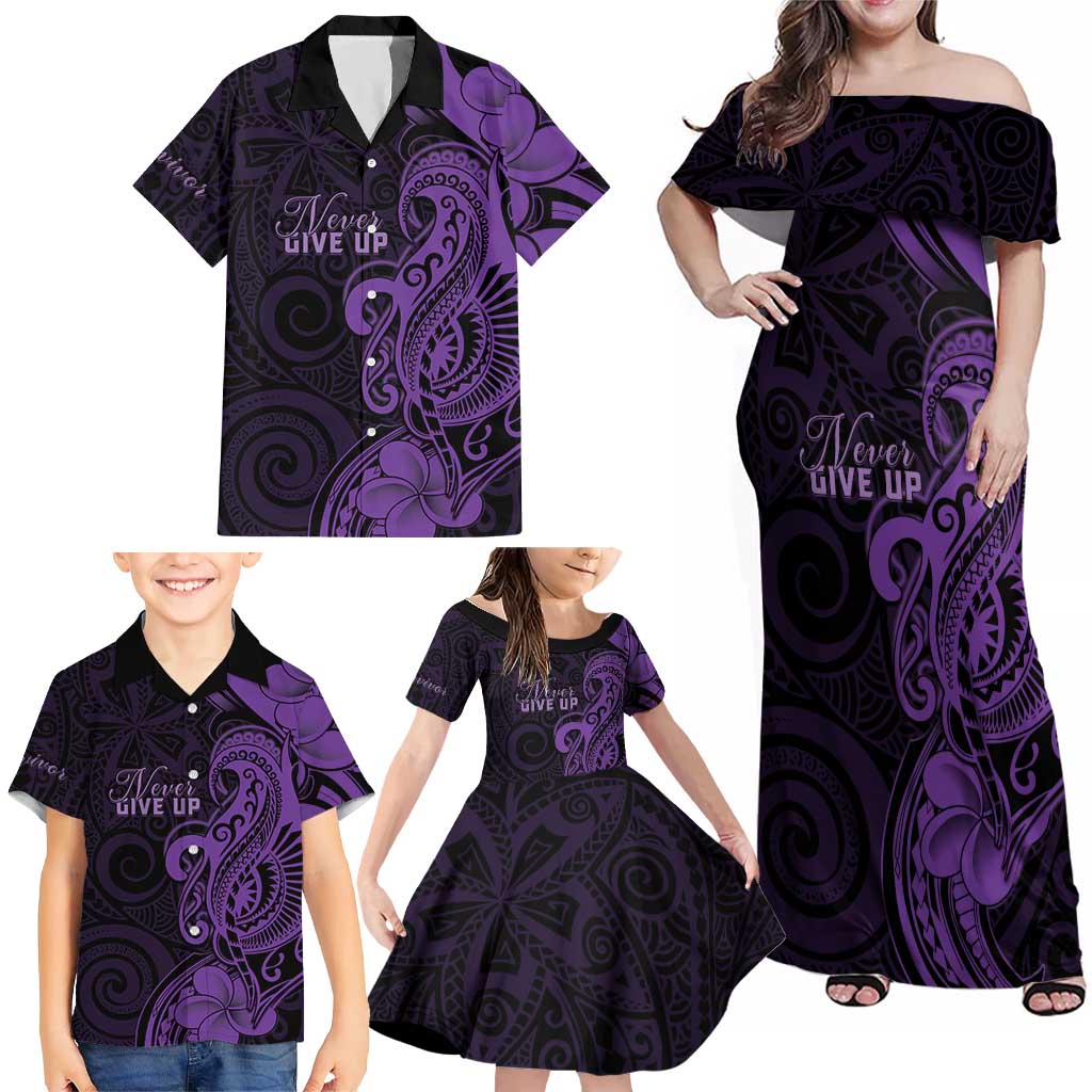 Personalised Lupus Warrior Family Matching Off Shoulder Maxi Dress and Hawaiian Shirt Never Give Up Polynesian Style LT05 - Polynesian Pride