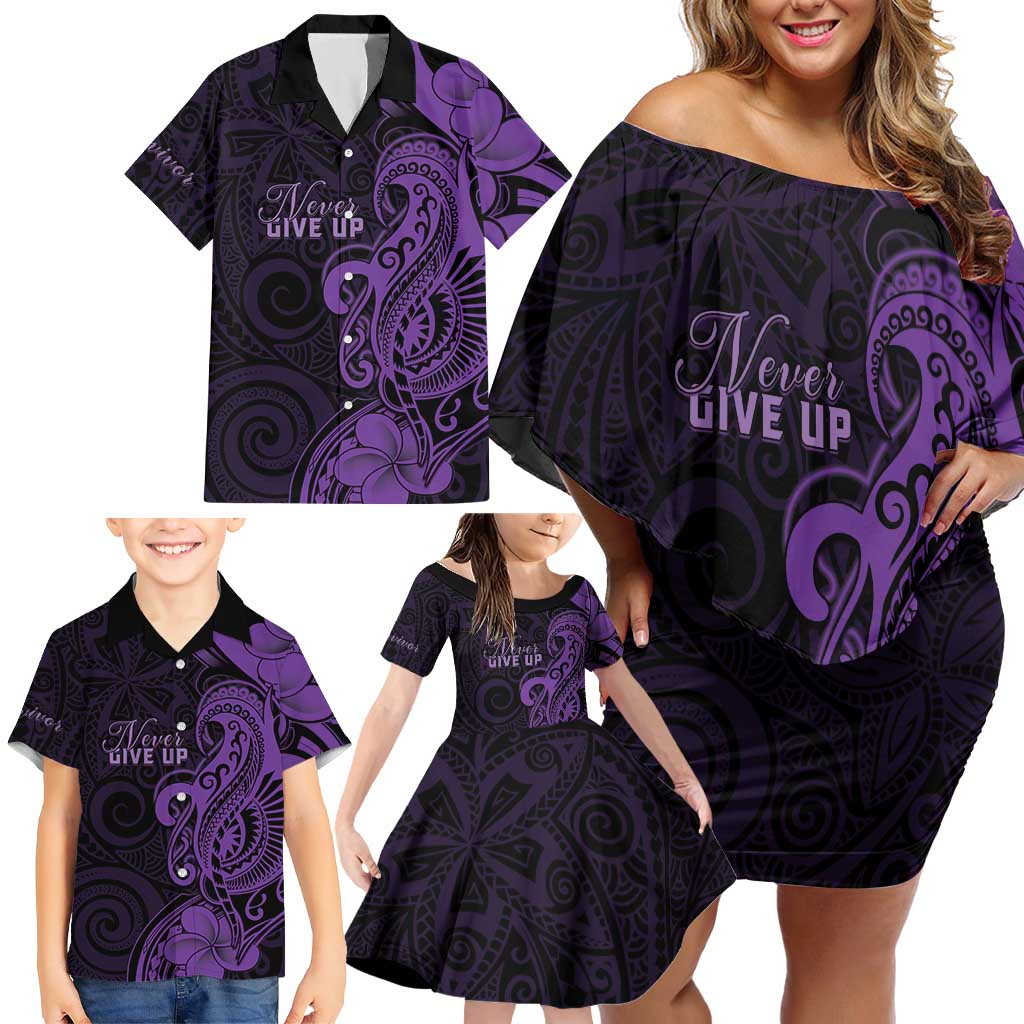 Personalised Lupus Warrior Family Matching Off Shoulder Short Dress and Hawaiian Shirt Never Give Up Polynesian Style LT05 - Polynesian Pride